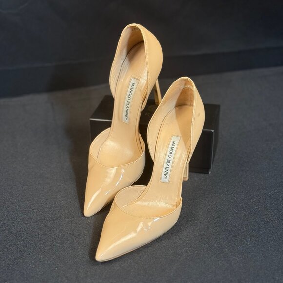 Manolo Blahnik Tayler D'Orsay Patent Leather Pumps